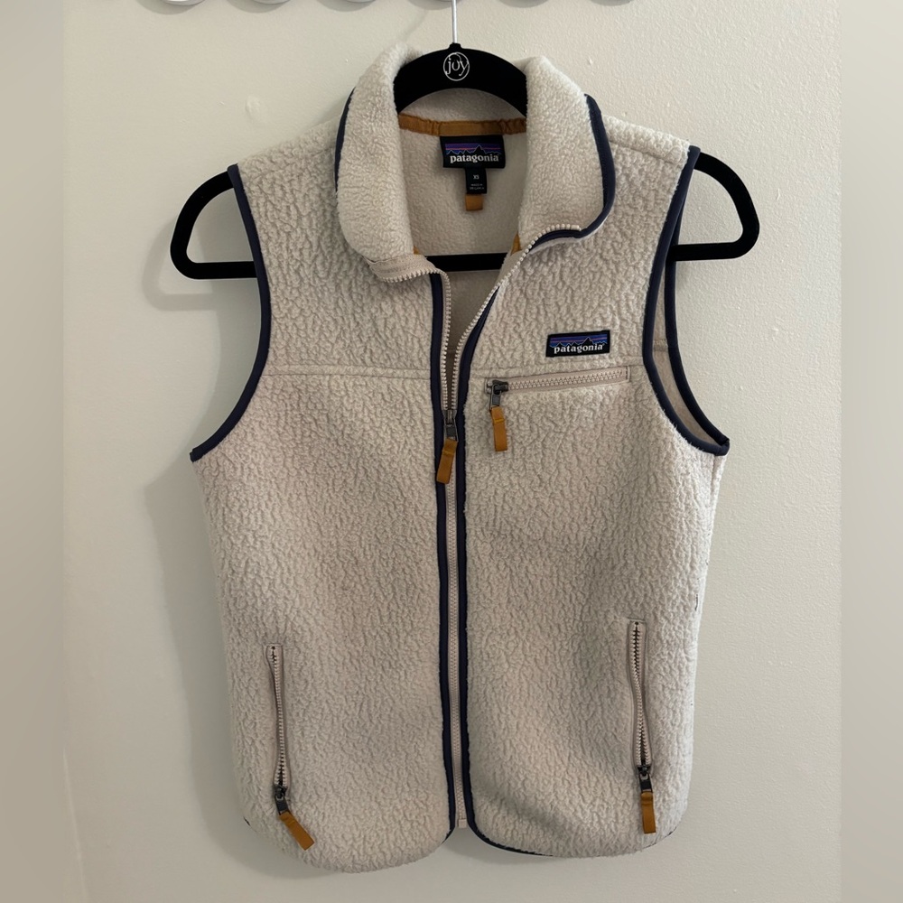 Patagonia Cream and Gold Fleece Vest